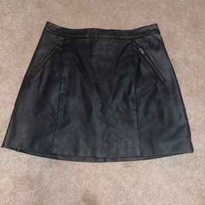 Black leather skirt